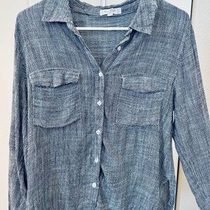 Day to Day Blu Pepper striped navy and white long-sleeved blouse (Women’s large)